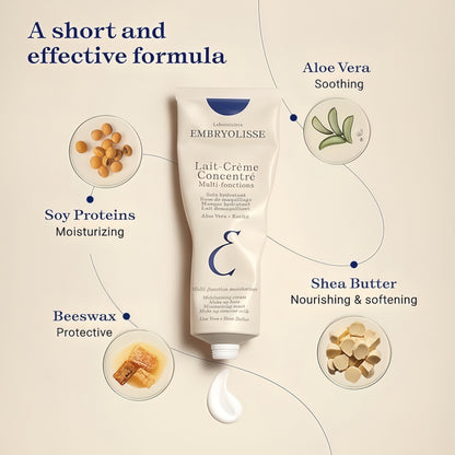Embryolisse Lait-Crème Concentré Face Moisturizer and Makeup Primer, French Face Cream With Shea Butter & Aloe Vera